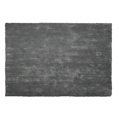 Shaggy Area Rug Dark Grey 140 X 200 Cm Modern High-pile Machine-tufted Rectangular Carpet