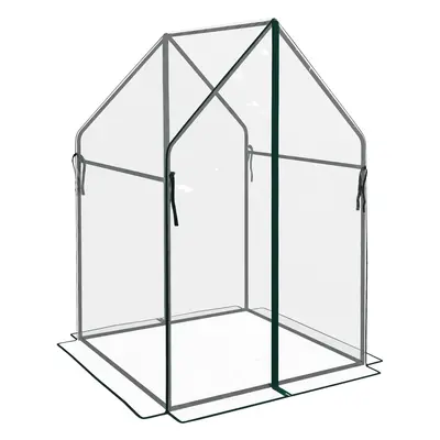 Outsunny Mini Greenhouse, Garden Tomato Growhouse With 2 Zipped Doors, Portable Green House, 90 