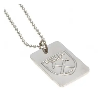 West Ham United Fc Silver Plated Dog Tag & Chain