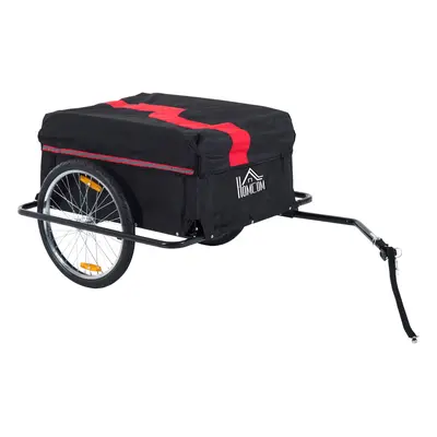 Homcom Bike Cargo Trailer W/removable Cover-red/black