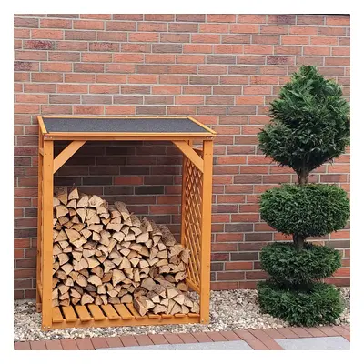 Callow Retail Premium Log Store - Honey Brown Sturdy Wood Rack For Log Storage, Firewood Storage