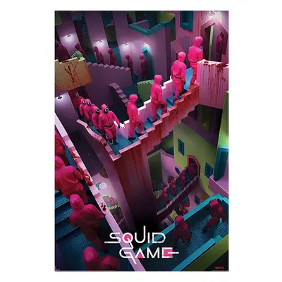 Squid Game Poster Crazy Stairs 104