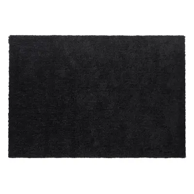 Shaggy Area Rug Black 160 X 230 Cm Modern High-pile Machine-tufted Rectangular Carpet