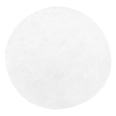 Shaggy Area Rug White 140 Cm Modern High-pile Machine-tufted Round Carpet