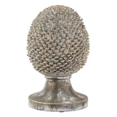 Large Stone Effect Pinecone Ornament With Gold Accents