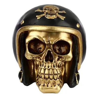 Fantasy Biker Helmet Gold Punk Skull Ornament