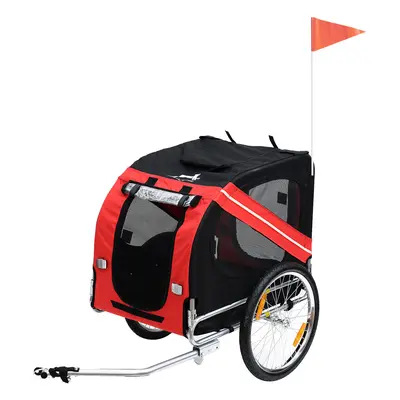 Pawhut Dog Bike Trailer Bicycle Pet Trailer Folding Dog Carrier Bicycle In Steel Frame Stroller 