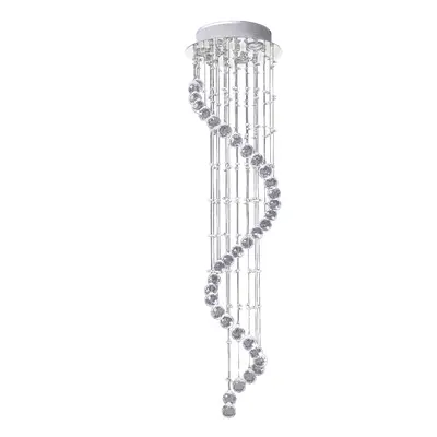 Homcom Modern Crystal Chandelier Ceiling Light Pendant Lamp Chrome Finish Glass Droplets New, 16
