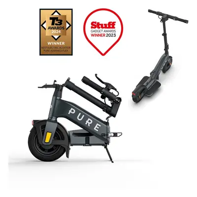 Pure Flex: The World's Most Compact Electric Scooter With 25mi Range, 710W Motor - Mercury Grey
