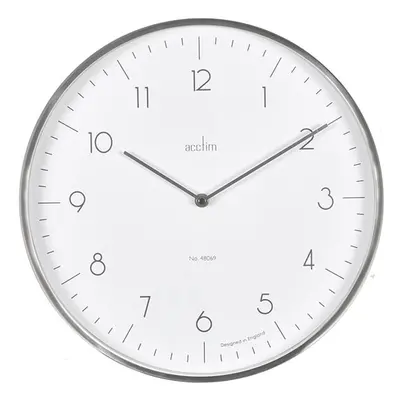 Acctim Madison Wall Clock Brushed Steel/White