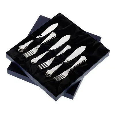 Arthur Price of England Kings Sovereign Stainless Steel Set of 6 Pairs Of Fish Eaters