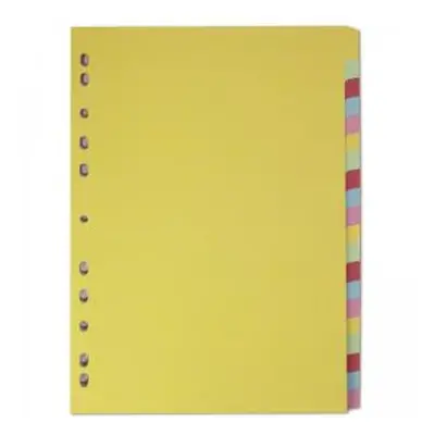 Elba Coloured Card Dividers A4 Euro Punched 20 Part 400007438 20084HB