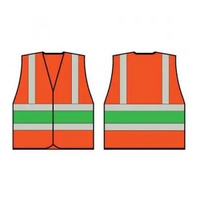 Beeswift High Visibility Orange Vest With Green Band Med HVVA2GM