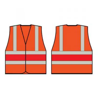 Beeswift High Visibility Orange Vest With Red Band Med HVVA2RM