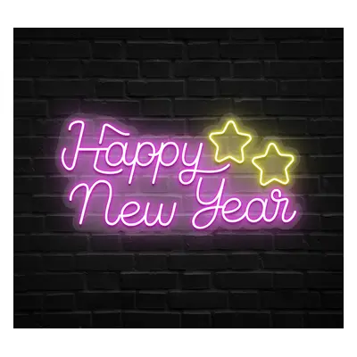 Happy New Year Star Neon Sign