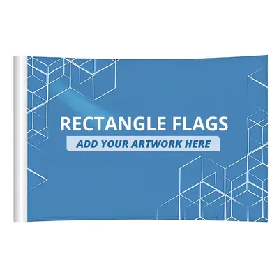 Happy New Year Rectangle Flag - Personalized Tradeshow Rectangle Flag Signs - Custom Durable Fla