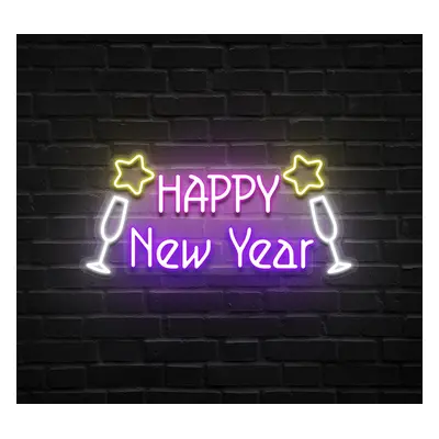 Happy New Year Glass Neon Sign