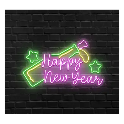 Custom Happy New Year Bottle Neon Sign by Bannerbuzz