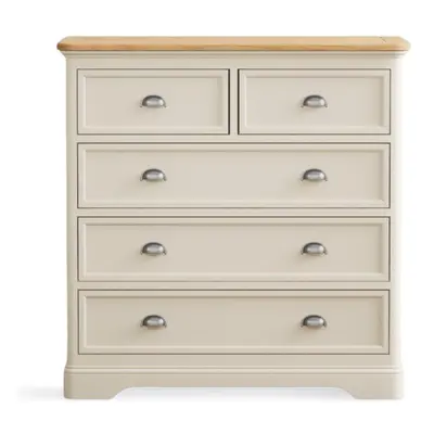 Ashton Oak and Cream Painted 2 Over 3 Chest of drawers
