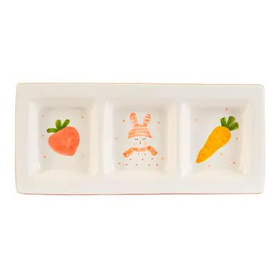 31cm White Easter Bunny Dolomite Snack Plate