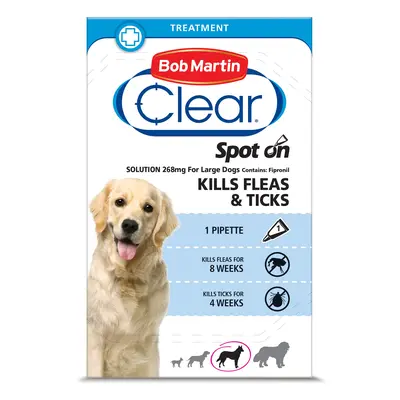 Bob Martin Flea Clear Spot On Med Dog 1 Tube x10