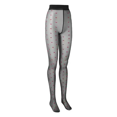 Bluebella Red Heart Tights Black