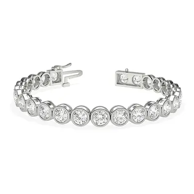 Trendy Designs Tennis Bracelets With 18K White Gold, 8.75 Ct , 6.5 Inch Size, F-G / VS With Lab 