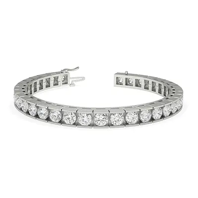Trendy Designs Tennis Bracelets With 18K White Gold, 9.90 Ct , 6.5 Inch Size, H-I / VS With Lab 