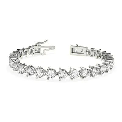 Trendy Designs Tennis Bracelets With 18K White Gold, 11.10 Ct , 7 Inch Size, H-I / VS With Lab D