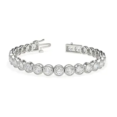 Trendy Designs Tennis Bracelets With Platinum, 7.80 Ct , 7 Inch Size, H-I / SI With Natural Diam