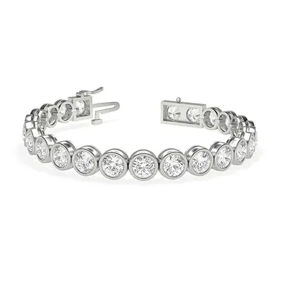 Trendy Designs Tennis Bracelets With 18K White Gold, 9.35 Ct , 6.5 Inch Size, H-I / SI With Natu