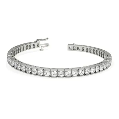 Trendy Designs Tennis Bracelets With 18K White Gold, 4.68 Ct , 6.5 Inch Size, D-E / VS With Natu