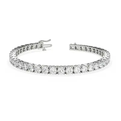 Trendy Designs Tennis Bracelets With 18K White Gold, 9.84 Ct , 7 Inch Size, H-I / SI With Lab Di