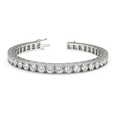 Trendy Designs Tennis Bracelets With Platinum, 8.86 Ct , 7 Inch Size, F-G / VS With Natural Diam