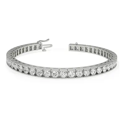 Trendy Designs Tennis Bracelets With Platinum, 6.56 Ct , 7 Inch Size, D-E / SI With Natural Diam
