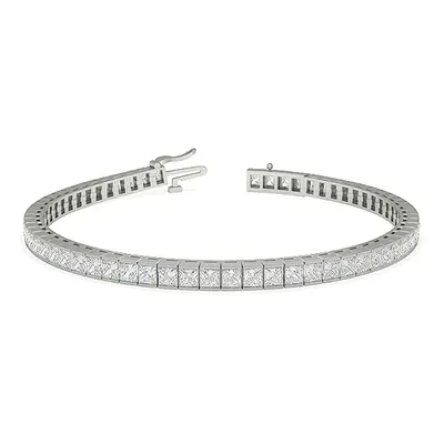 Trendy Designs Tennis Bracelets With Platinum, 6.20 Ct , 7 Inch Size, D-E / VS With Natural Diam