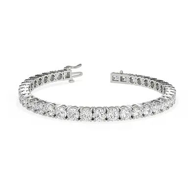Trendy Designs Tennis Bracelets With 18K White Gold, 10.80 Ct , 6.5 Inch Size, D-E / SI With Nat