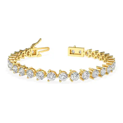 Trendy Designs Tennis Bracelets With 18K Yellow Gold, 8.70 Ct , 7 Inch Size, D-E / VS With Lab D