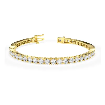 Trendy Designs Tennis Bracelets With 18K Yellow Gold, 5.94 Ct , 6.5 Inch Size, H-I / VS With Lab