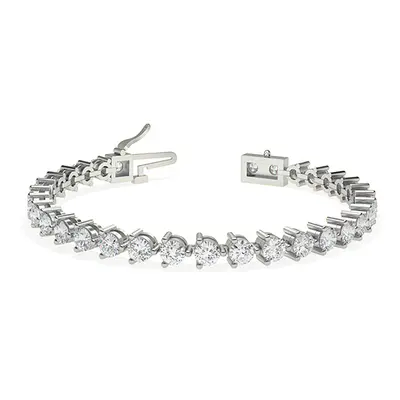 Trendy Designs Tennis Bracelets With Platinum, 6.80 Ct , 7 Inch Size, H-I / VS With Natural Diam