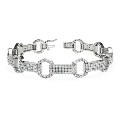 Trendy Designs Bracelets With Platinum, 2.60 Ct , 7 Inch Size, F-G / VS With Natural Diamonds.