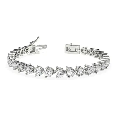 Trendy Designs Tennis Bracelets With 18K White Gold, 8.70 Ct , 7 Inch Size, F-G / SI With Natura