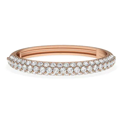 Trendy Designs Bangles With 18K Rose Gold, 9.93 Ct , Large Size, D-E / SI With Natural Diamonds.