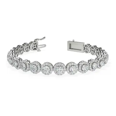 Trendy Designs Bracelets With Platinum, 9.04 Ct , Size, D-E / VS With Lab Diamonds.