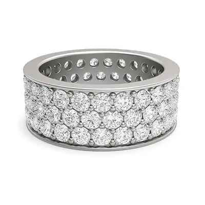 MOH Eternity Wedding Rings in 18K White Gold, 4.07 Ct, F-G / VS With Lab Diamonds.