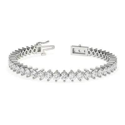Trendy Designs Tennis Bracelets With Platinum, 7.64 Ct , 6.5 Inch Size, F-G / VS With Natural Di