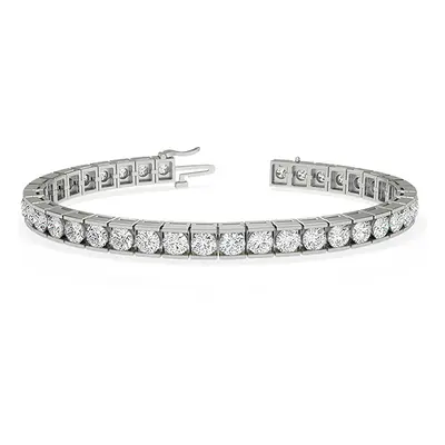 Trendy Designs Tennis Bracelets With Platinum, 7.64 Ct , 7 Inch Size, D-E / SI With Lab Diamonds