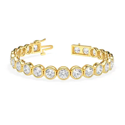 Trendy Designs Tennis Bracelets With 18K Yellow Gold, 9.35 Ct , 7 Inch Size, D-E / VS With Natur