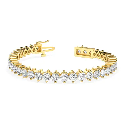 Trendy Designs Tennis Bracelets With 18K Yellow Gold, 9.81 Ct , 7 Inch Size, F-G / VS With Natur