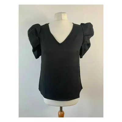 SHEIN Black Blouse Puffed Sleeves